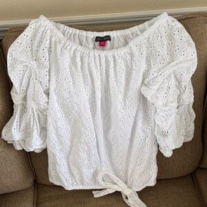 Vince Camuto White Eyelet Blouse